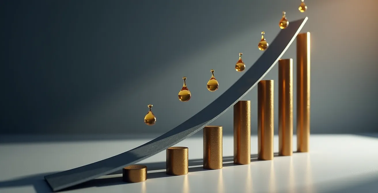 Graphique abstrait représentant les courbes de prix des contrats futures pétroliers