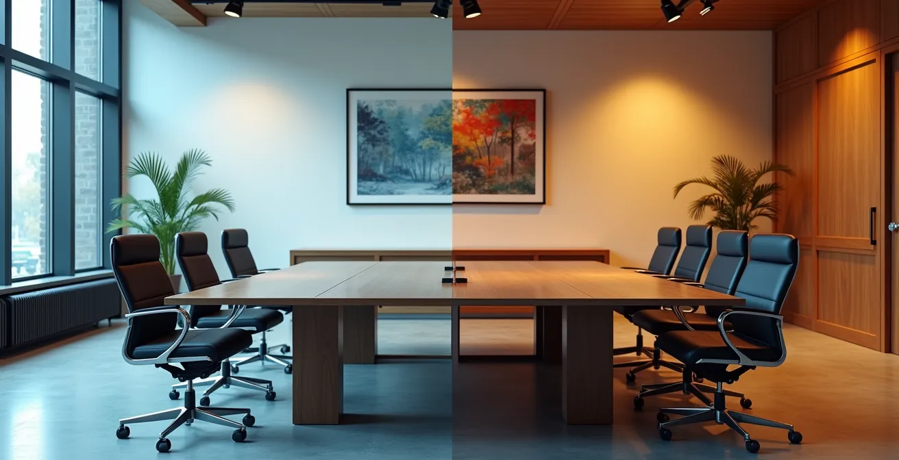 Réunion d'affaires montrant la diversité culturelle canadienne avec professionnels autour d'une table