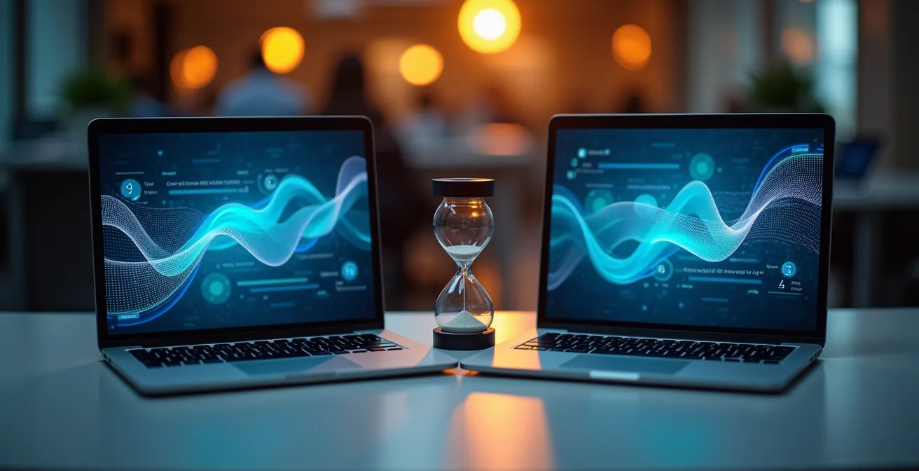 Interface moderne de modification administrative en ligne avec écrans multiples montrant différents processus