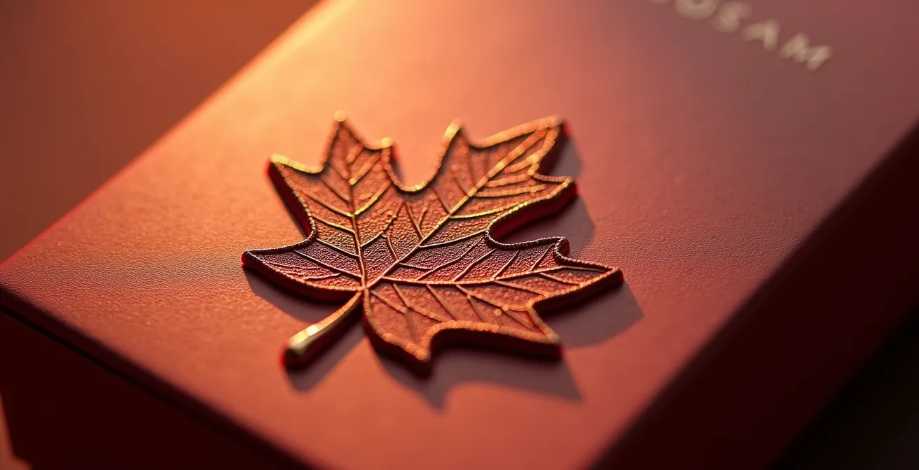 Produit de marque canadienne avec emballage protégé sur fond de marché asiatique