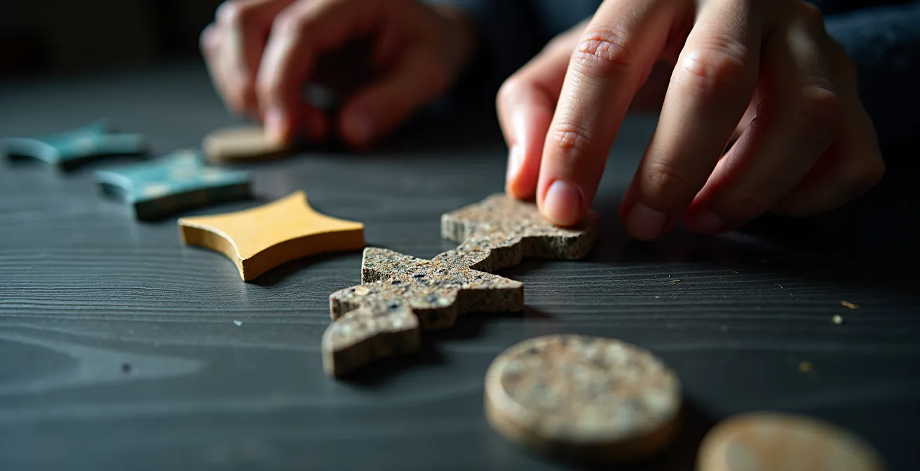 Tableau de bord abstrait montrant des indicateurs de santé financière sous forme de jauges et de graphiques stylisés